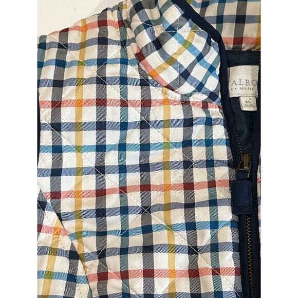 Talbots Lightweight Plaid Vest Women's Size M Petite Spring Colors Preppy Travel - Picture 6 of 8